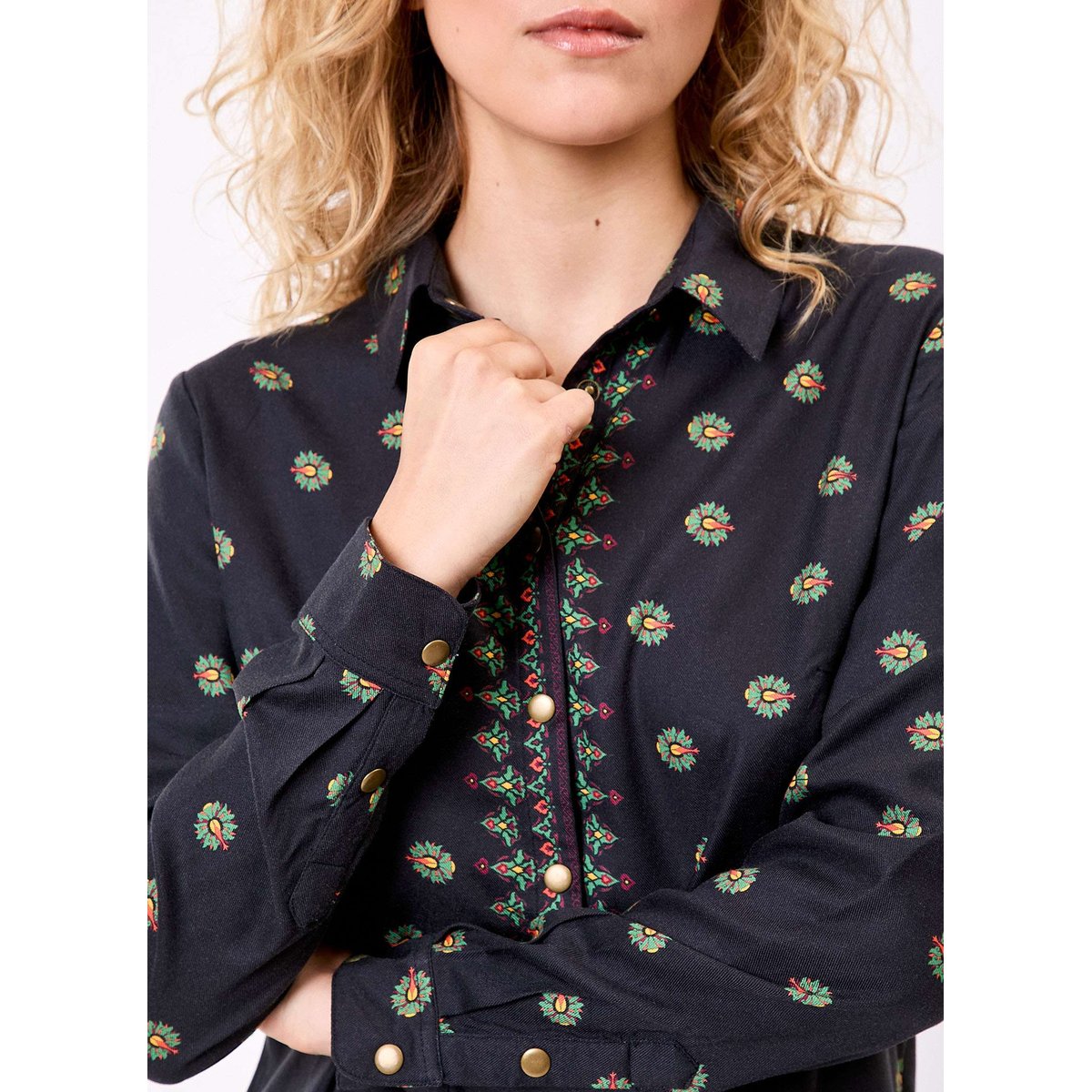Chemise fluide FEBY noir feby, LA FIANCÉE