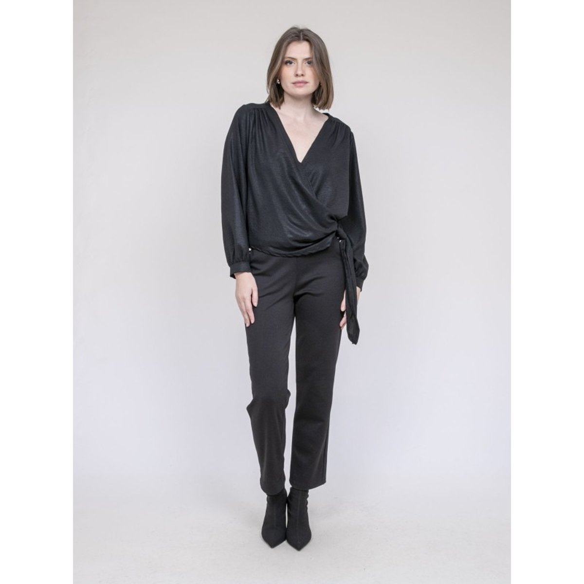 Blouse Satinée Onesta noir, DONA LISA