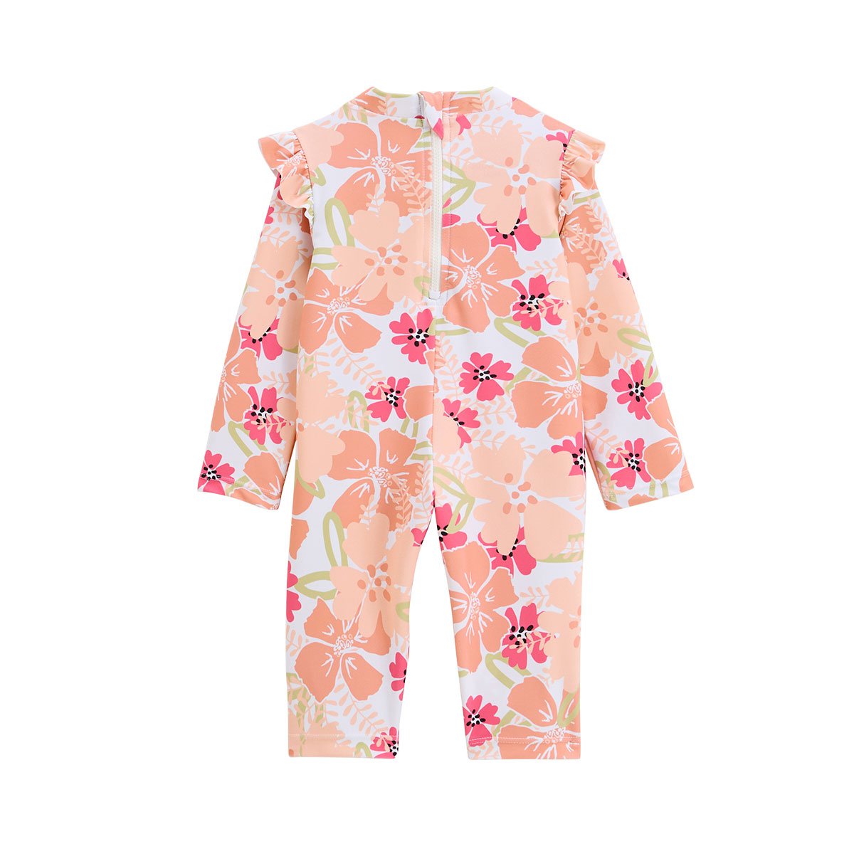 Combinaison de bain bébé manches longues protection UV Rosara peche, PETIT BEGUIN