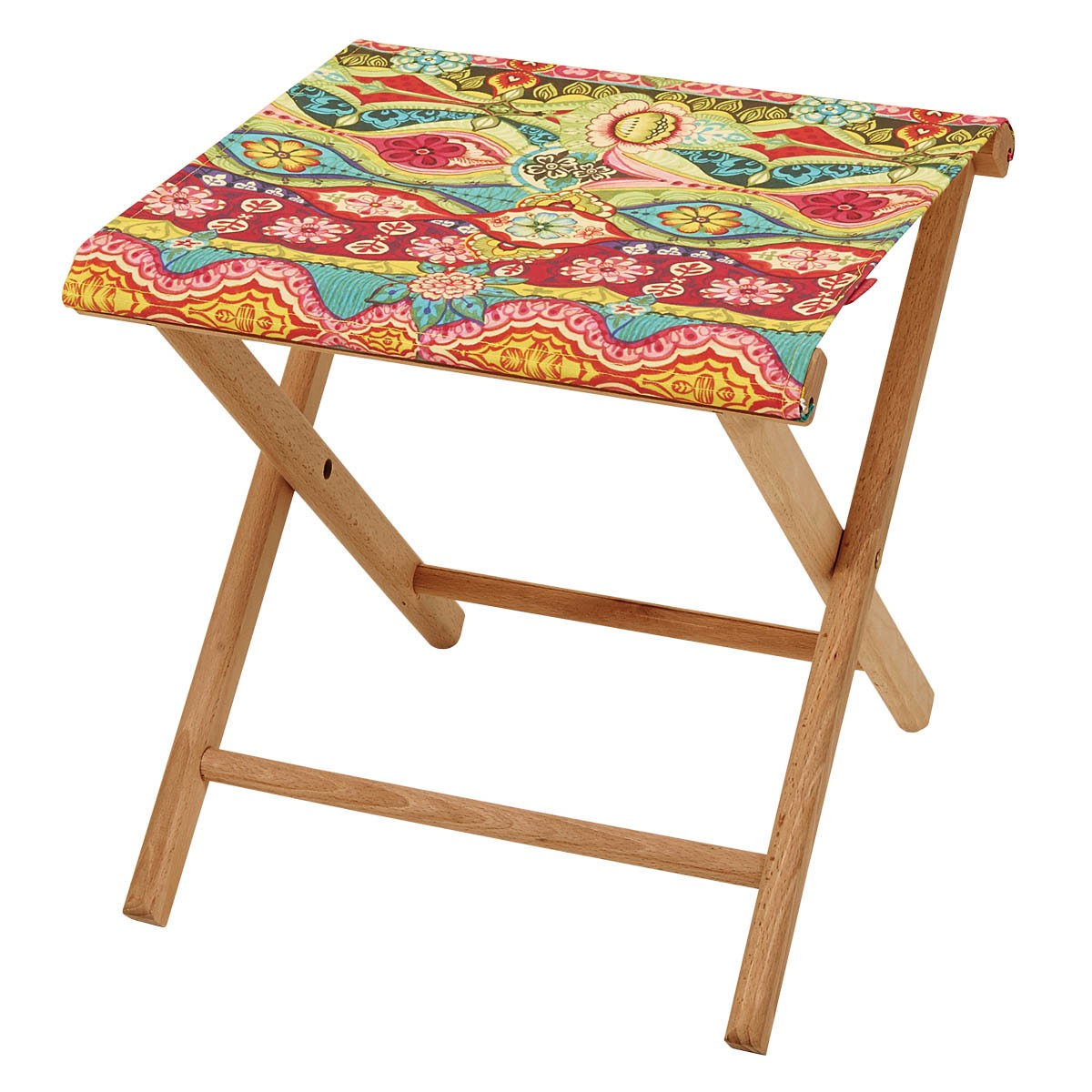 Pliant pêcheur en eucalyptus et toile outdoor, BOHEME multicolore, VENT DE BOHÈME