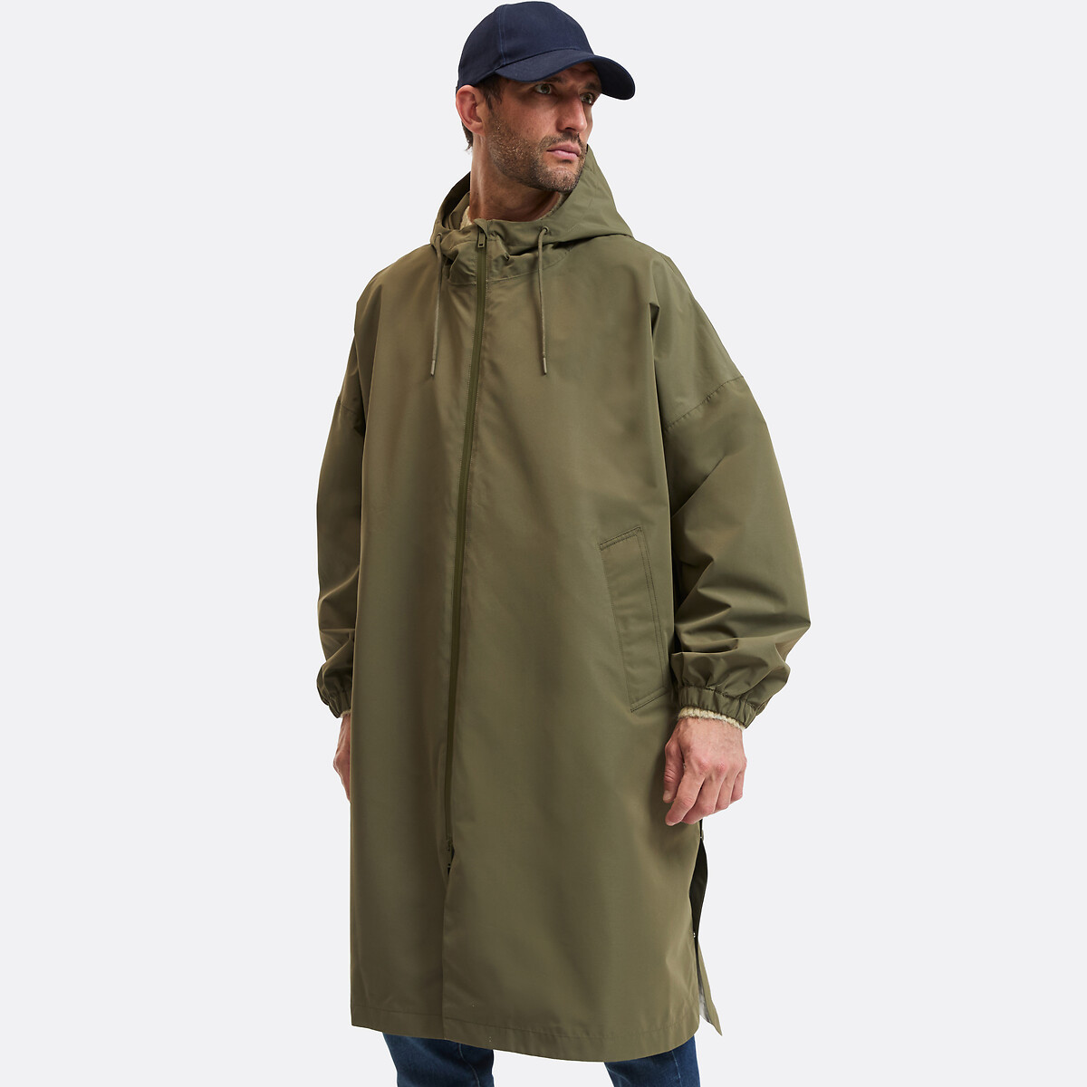 Corta-vento comprido oversize caqui, LA REDOUTE COLLECTIONS
