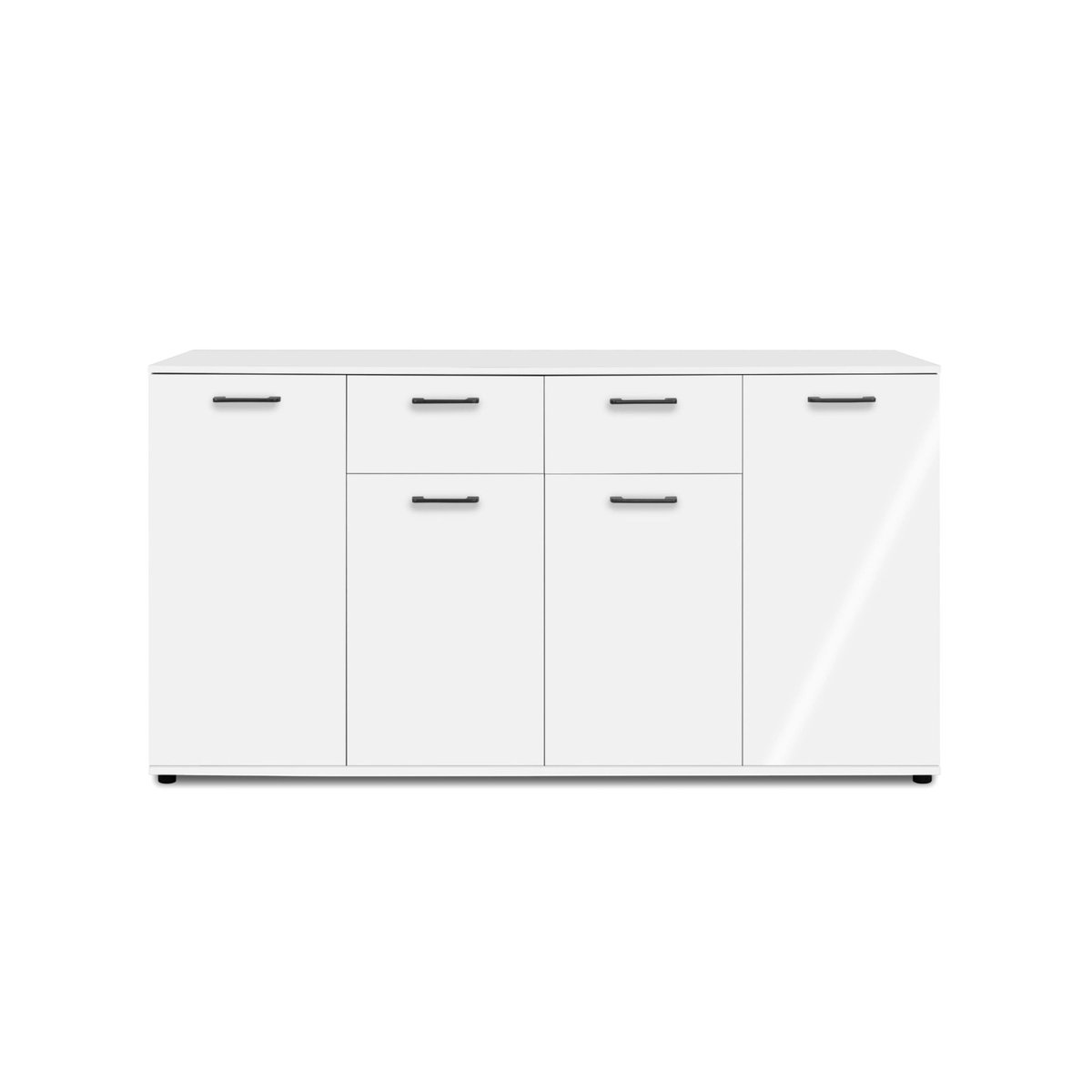 Buffet 4 portes et 2 tiroirs faible encombrement ALVA blanc, PIER IMPORT