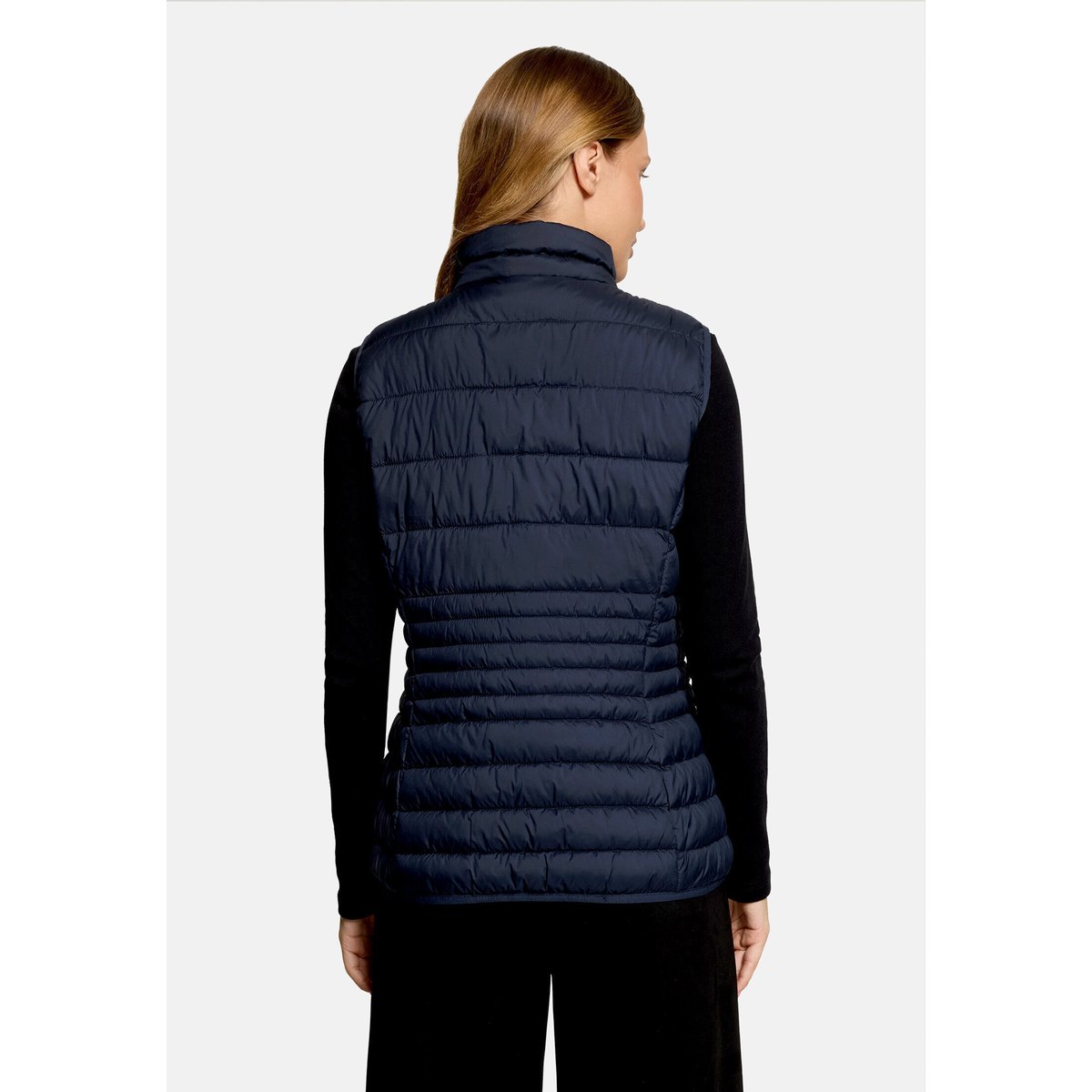 Veste sans manches matelassée à col droit bleu foncé, BETTY BARCLAY