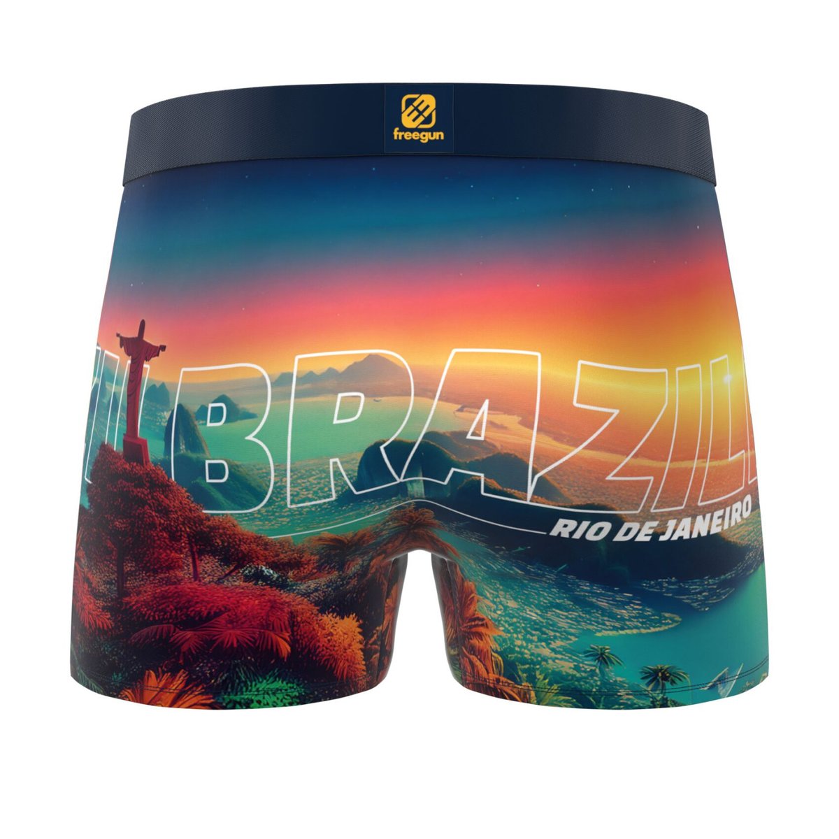 Lot De 3 Boxers Travel rose/violet/orange/vert/jaune, FREEGUN