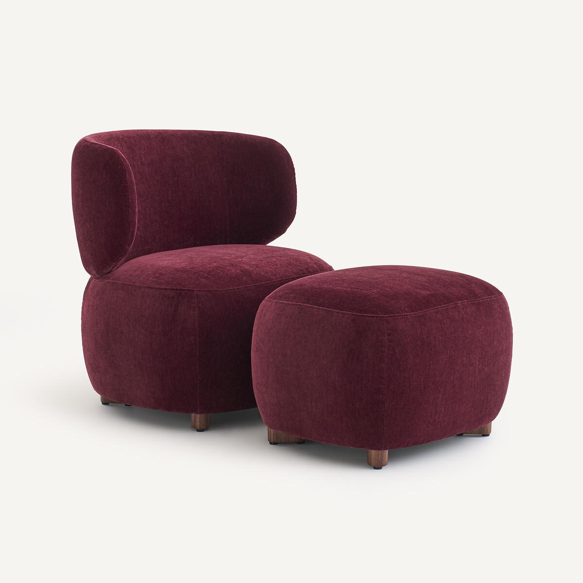 Pouf en velours, MODALIE rouge bordeaux, EMMANUEL GALLINA X AM.PM