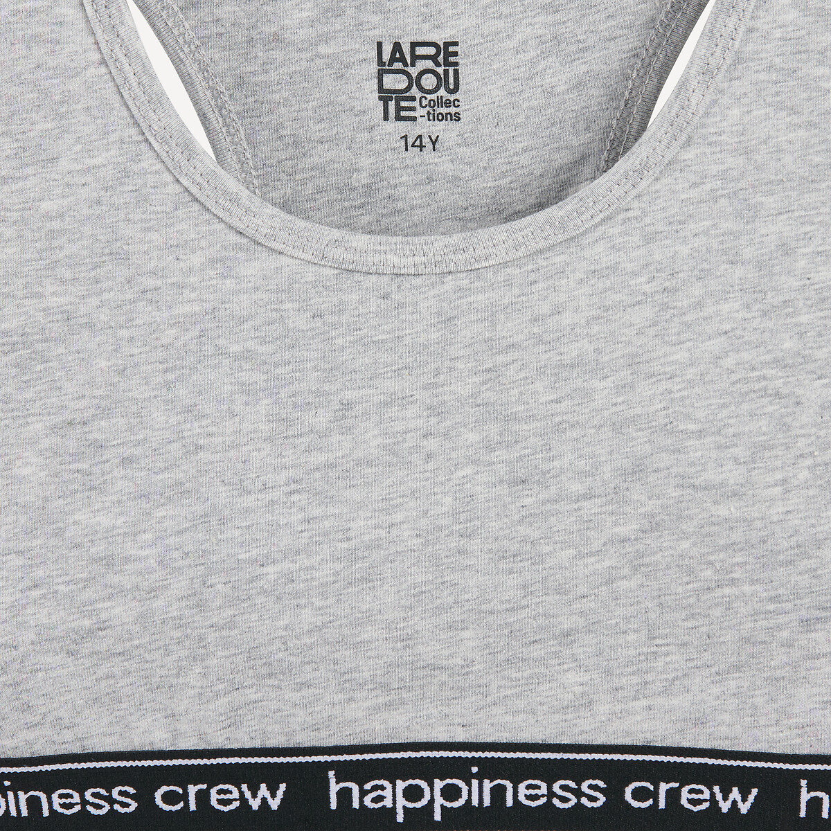 Pack of 3 Crop Tops white/pink/grey, LA REDOUTE COLLECTIONS
