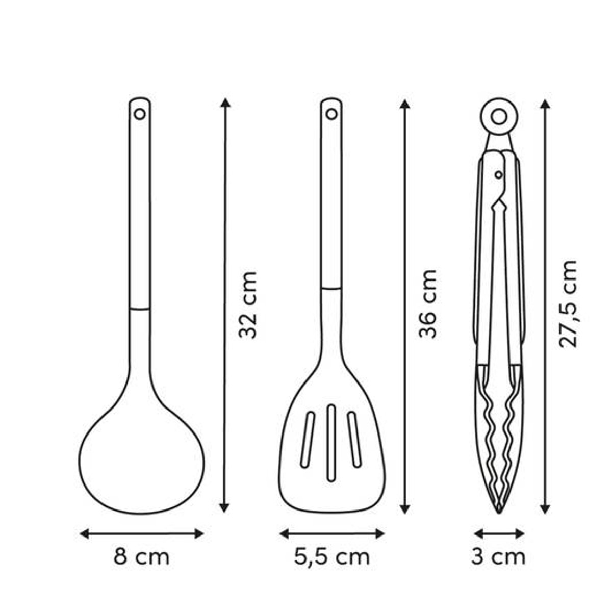 Lot de 3 ustensiles de cuisine TOSCANE rose, 5FIVE SIMPLY SMART