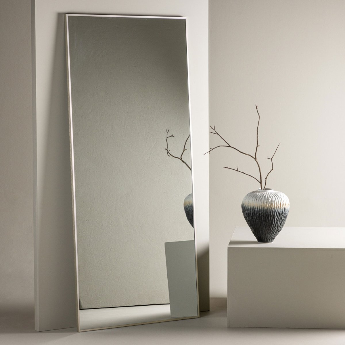 Miroir rectangulaire en aluminium 85x190cm- ORLANDO beige, VENTURE HOME