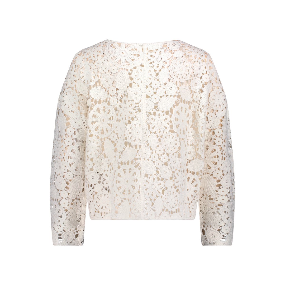 Pull-over en maille ajourée à encolure bateau blanc, BETTY & CO