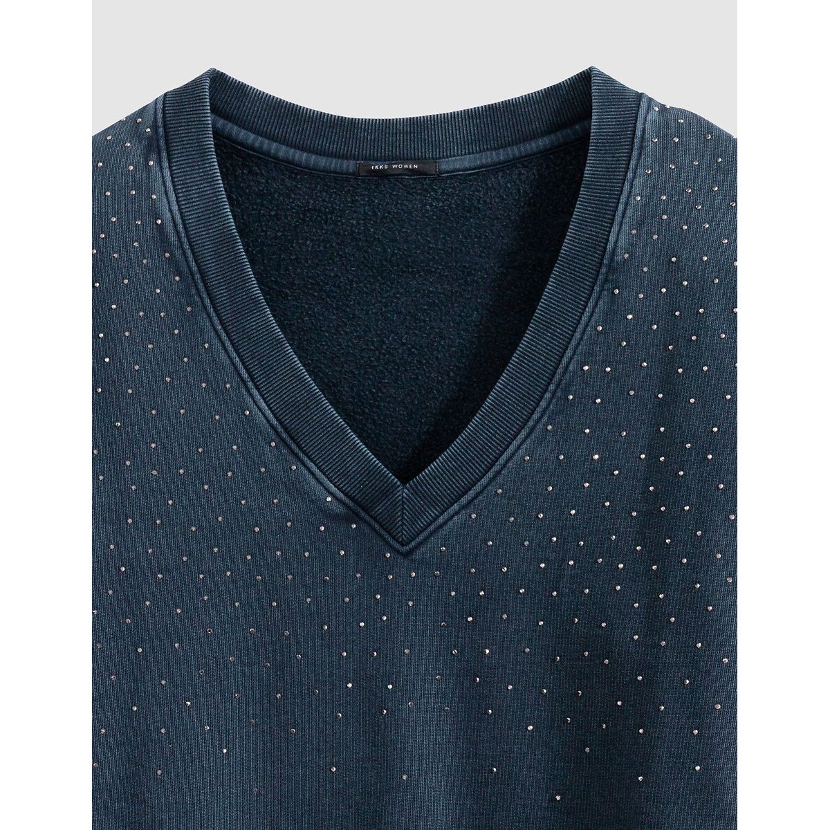 Rhinestone V-Neck Sweatshirt navy, IKKS