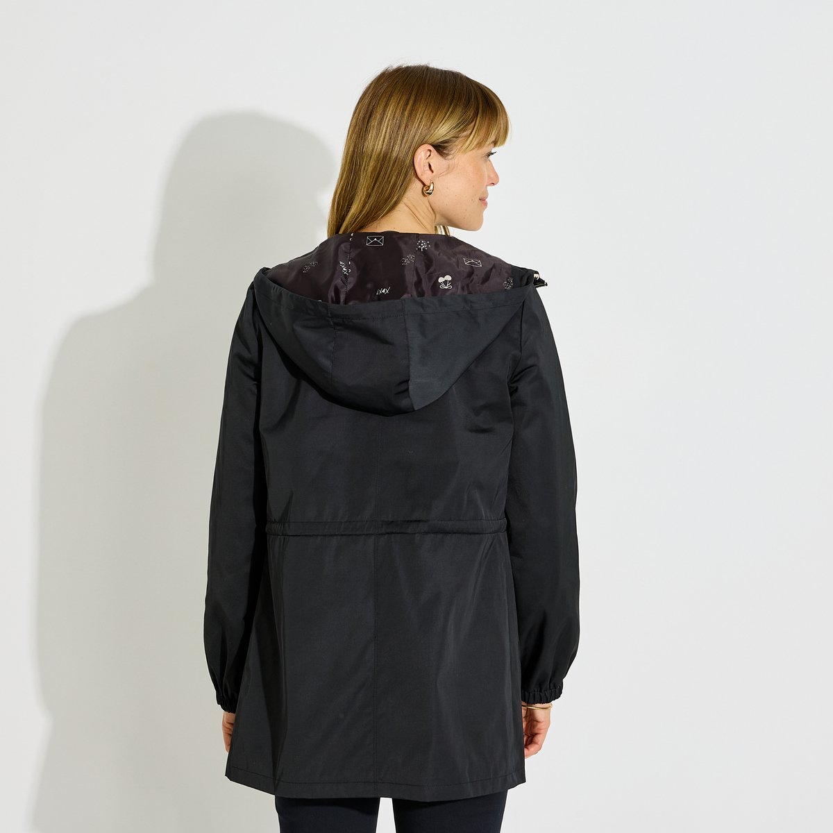 Parka déperlante à capuche noir, GRAIN DE MALICE