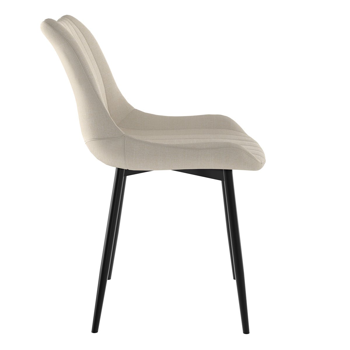 Lot de 2 chaises en tissu et métal - KILLI beige, MAISON PAVANE