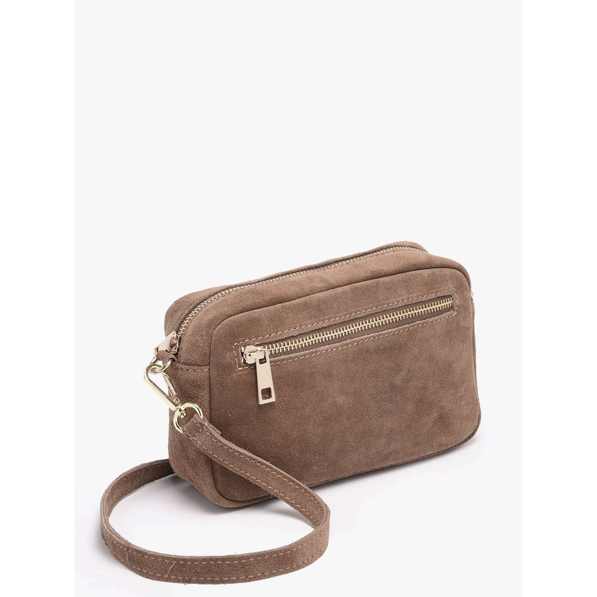Sac bandoulière Velvet cuir taupe, MILANO