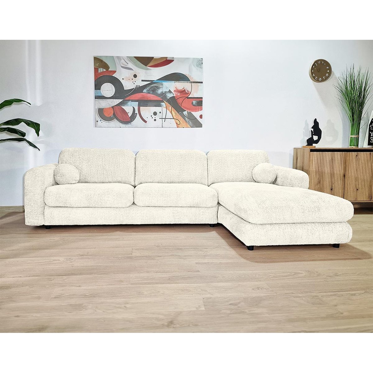 Canapé d'Angle droit 4 places - RACHEL beige, BEST MOBILIER