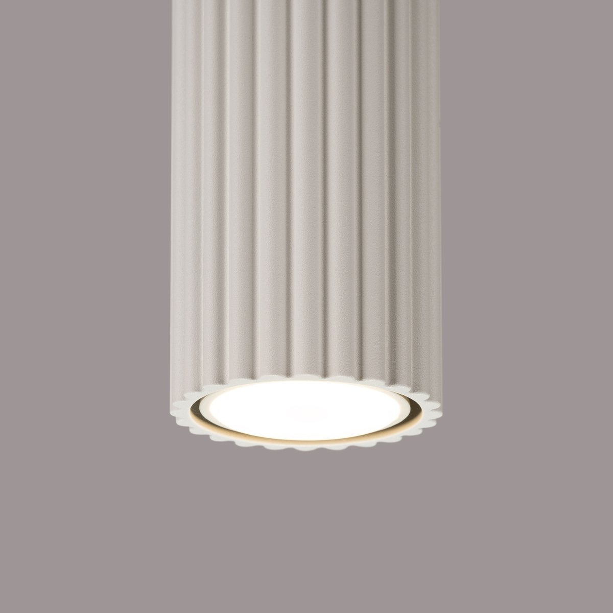 Plafonnier Aluminium Beige GU10 1 Karbon 40 beige, EDEN