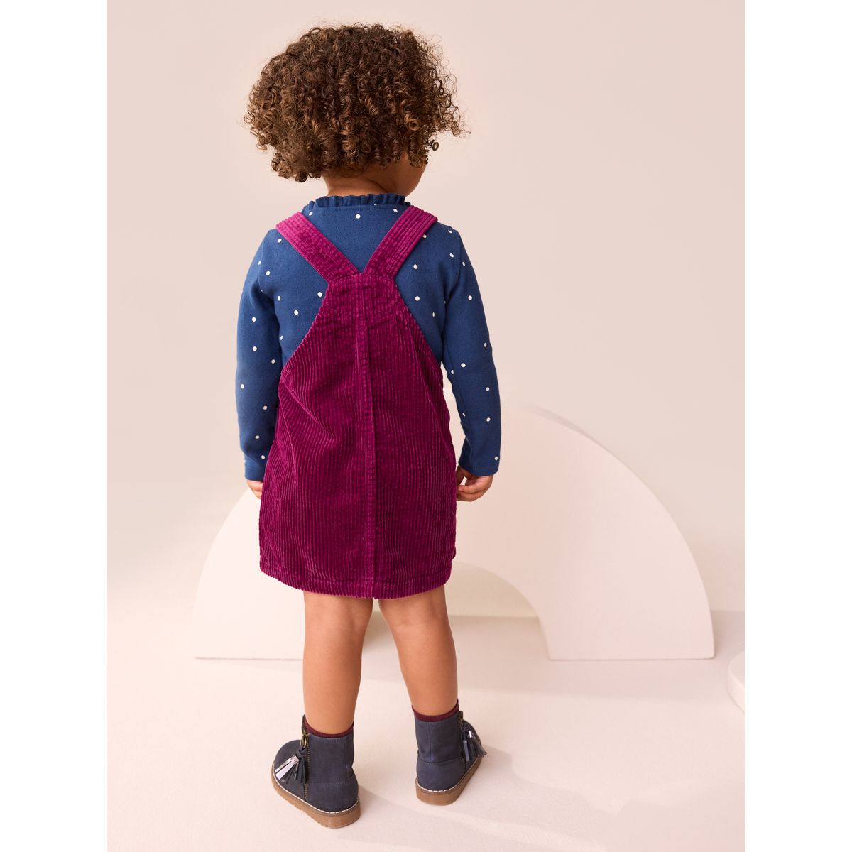 Robe chasuble en velours côtelé rouge bordeaux, NEXT
