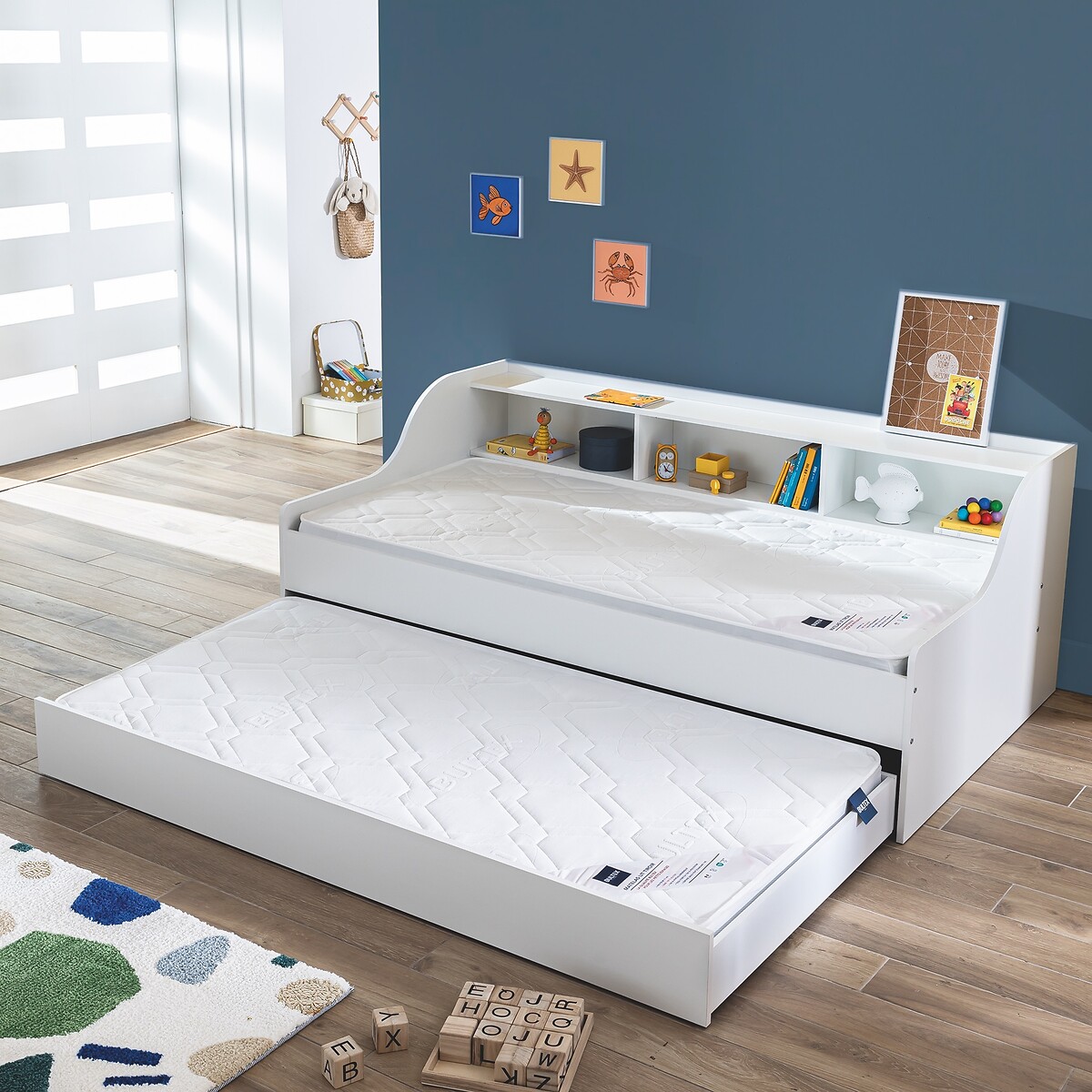 Schuimmatras voor een uitschuifbed, stevige ondersteuning en stevig ligcomfort, PRIMO TIROIR wit, BULTEX