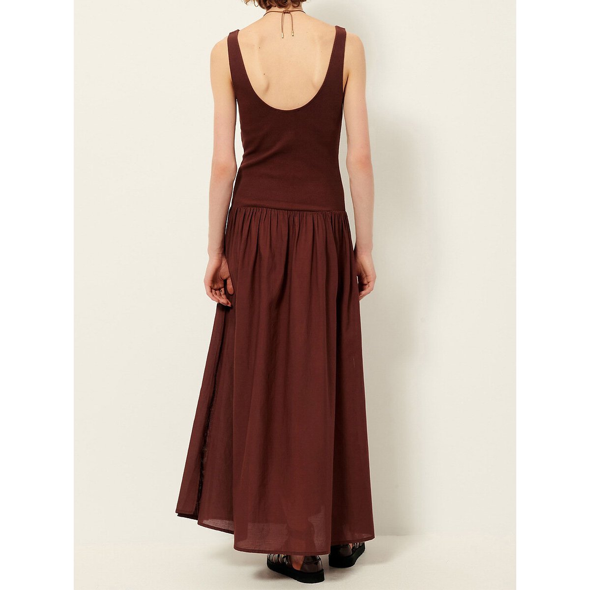 Langes ärmelloses Kleid SOLAO braun, SESSUN