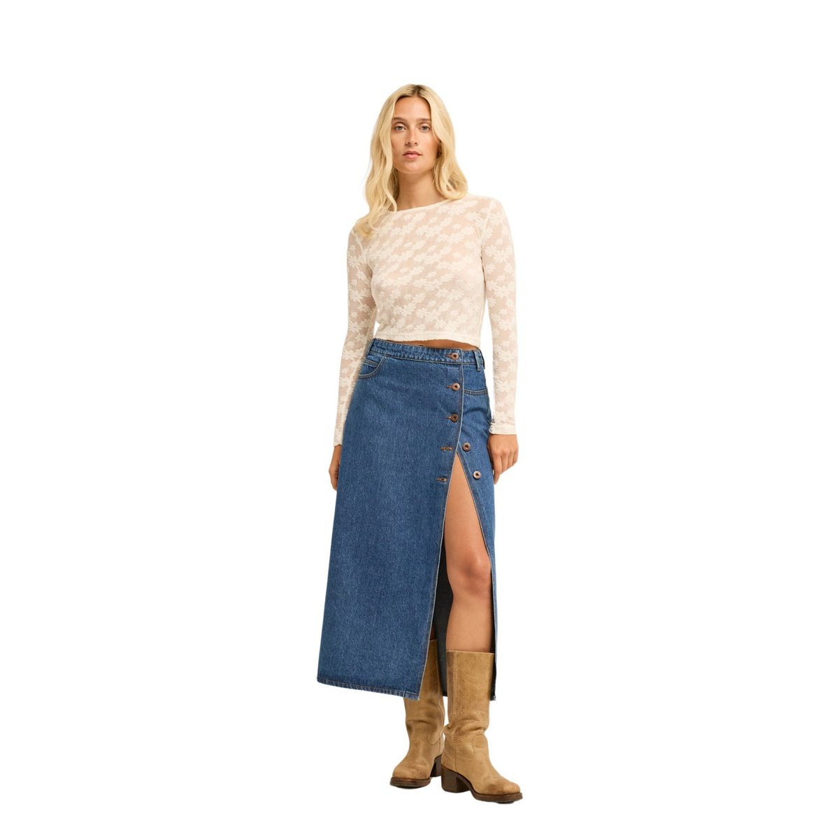 Jupe en jean DAY OFF bleu medium denim, BILLABONG