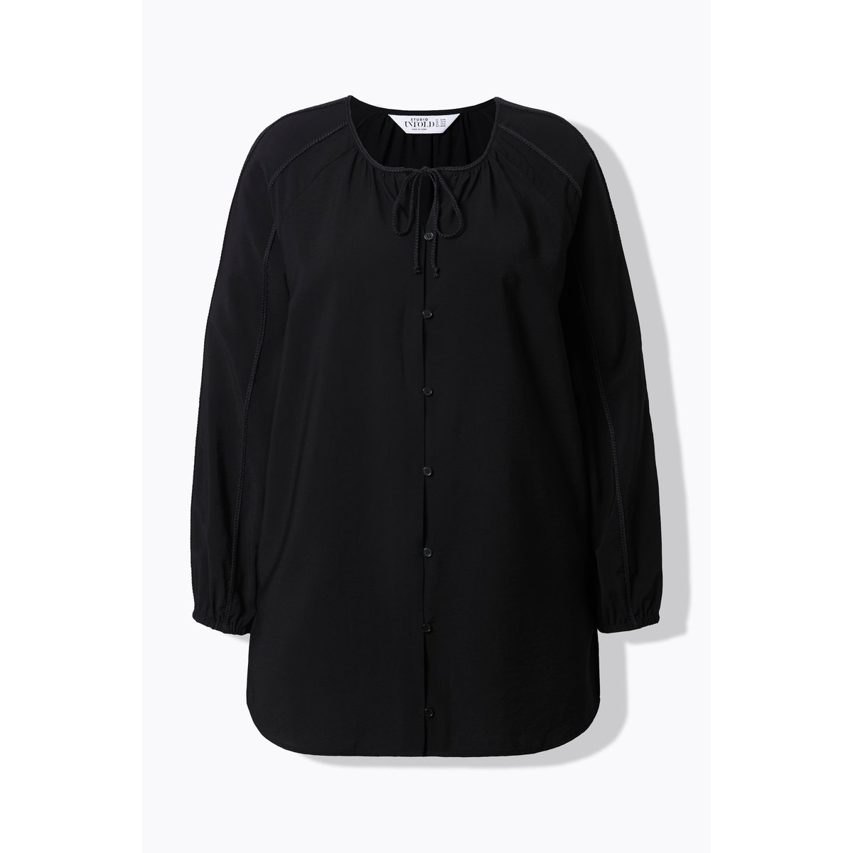Blouse détails tressés, coupe évasée noir, STUDIO UNTOLD