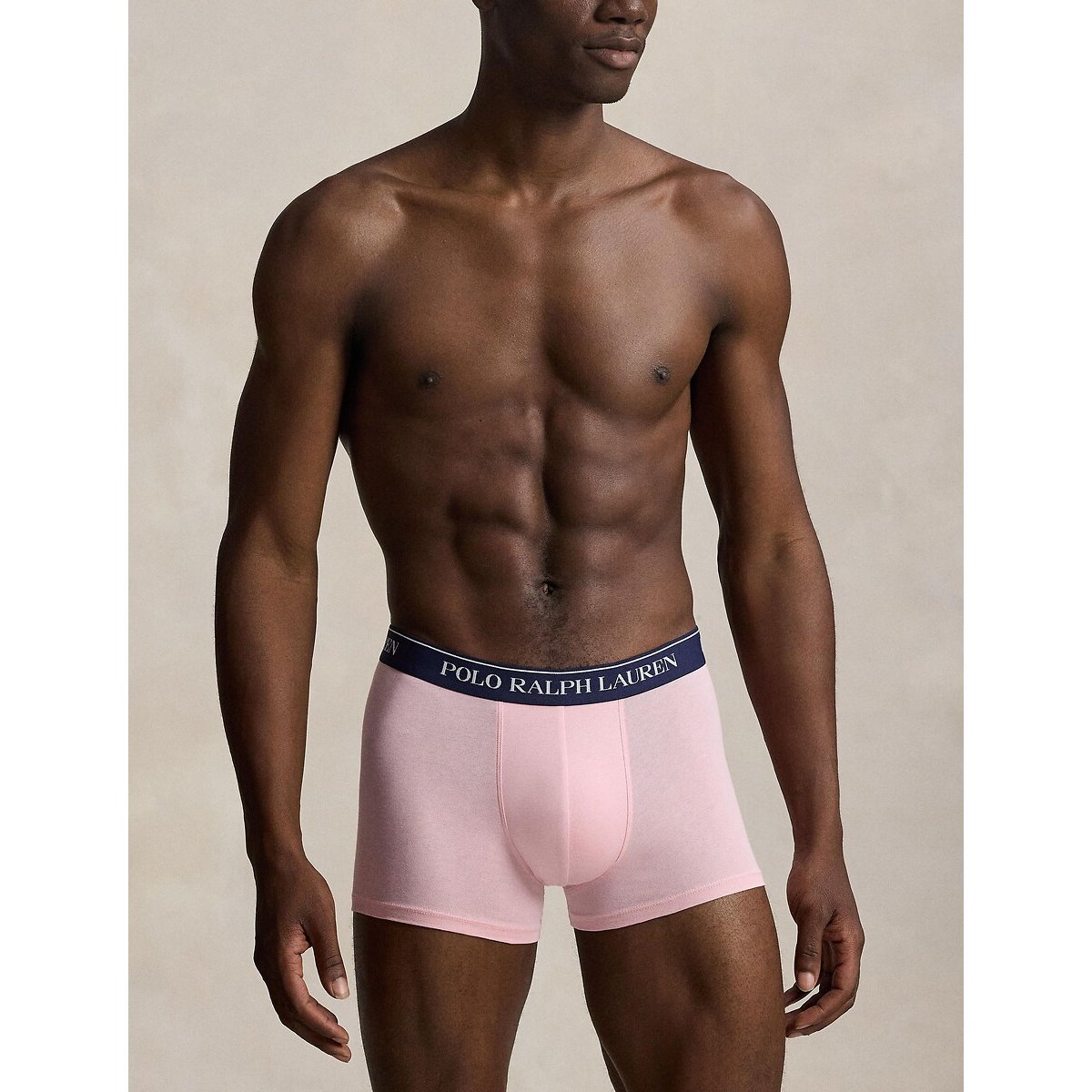 Lot de 3 boxers classiques coton stretch marine + rose + bleu ciel, POLO RALPH LAUREN