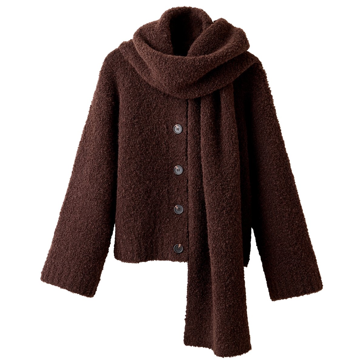 Cardigan Douillet avec Écharpe Promenades Hivernales marron, JOE BROWNS