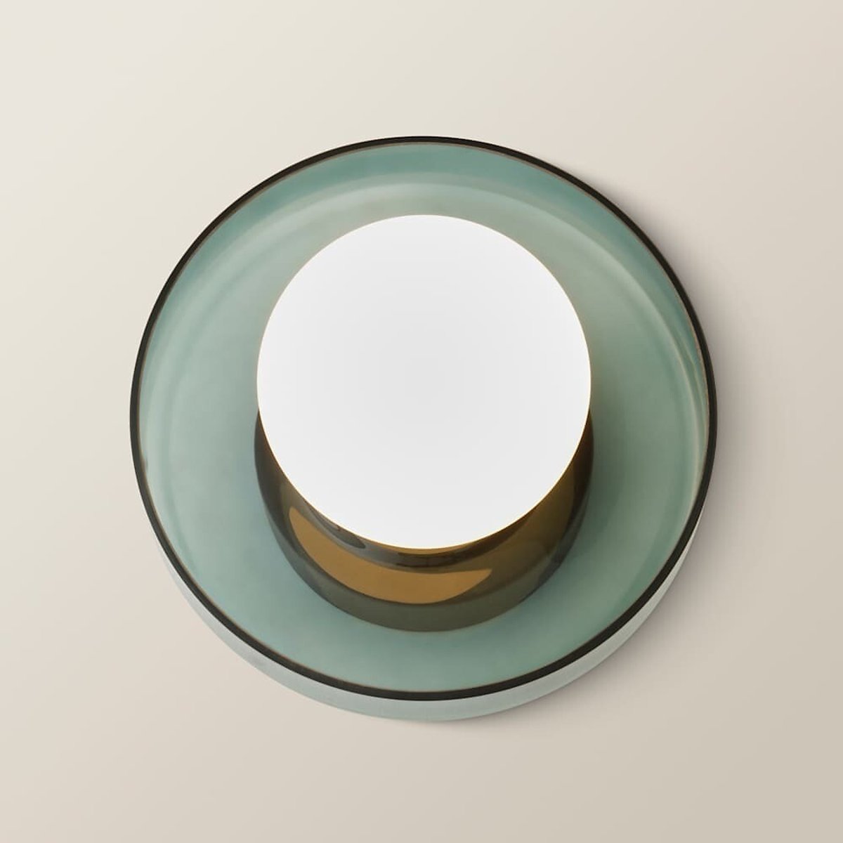 Neale Flush Glass Bathroom Wall Light green, SO'HOME