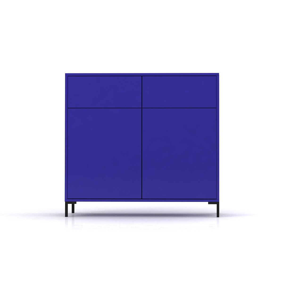 Buffet en MDF avec 2 portes et 2 tiroirs, coloris bleu. bleu, REALLY NICE THINGS