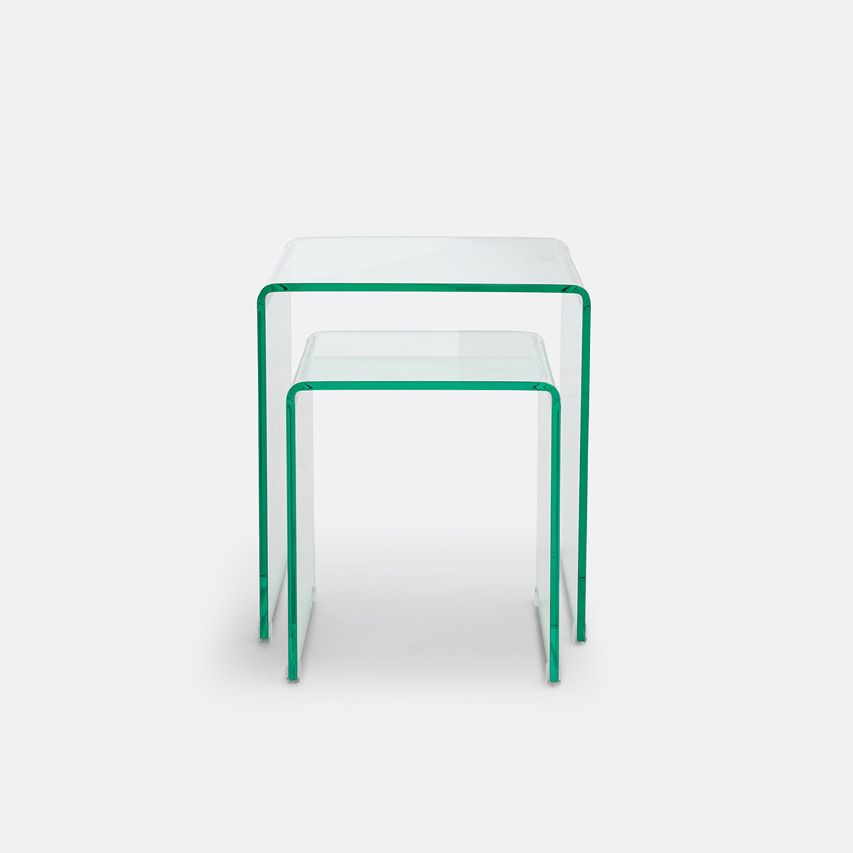 2er-Set Beistelltische Joan, gehärtetes Glas transparent, LA REDOUTE INTERIEURS