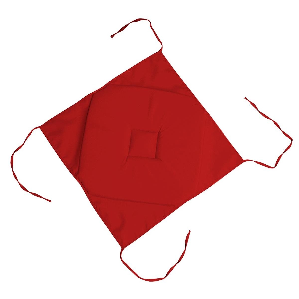 Coussin galette de chaise 4 rabats rouge 40x40cm rouge, EDEN