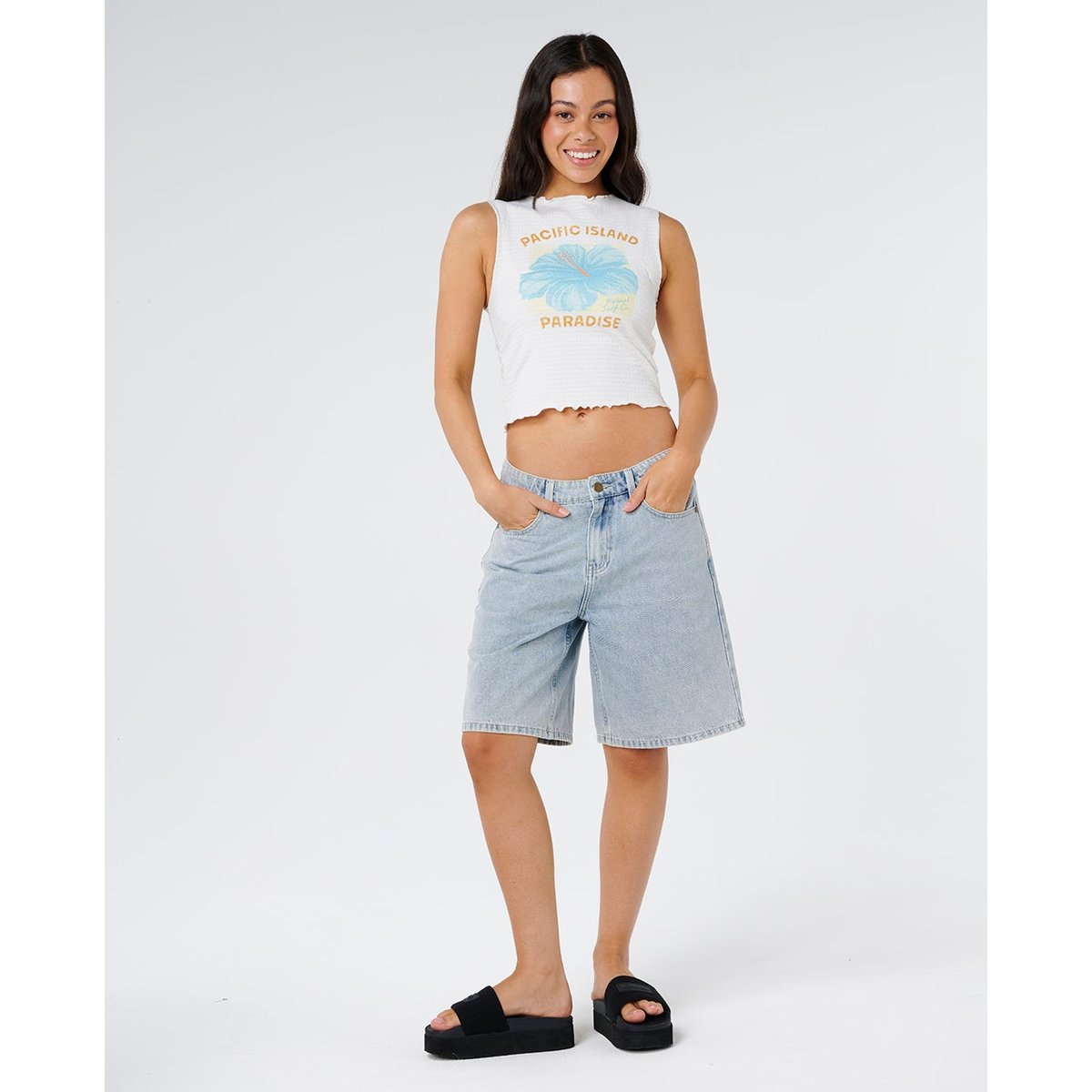 Débardeur Topanga Canyon froncé blanc, RIP CURL