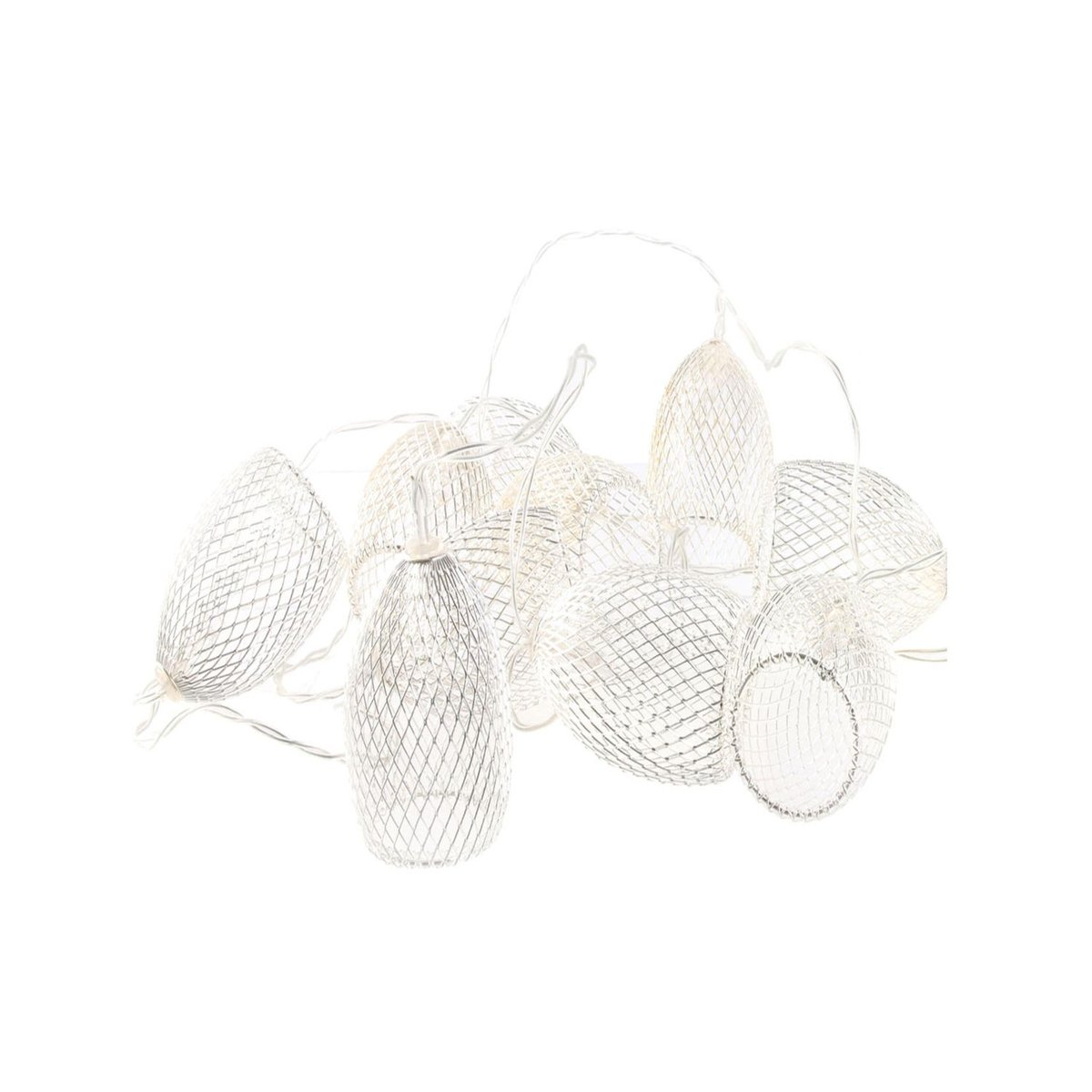 Guirlande lumineuse en métal 10 LED CAGE argent, THE HOME DECO FACTORY