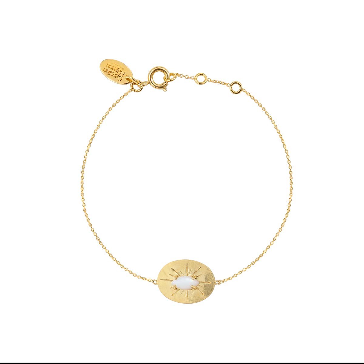 Bracelet nacre blanche doré - iris blanc, CAROLINE NAJMAN