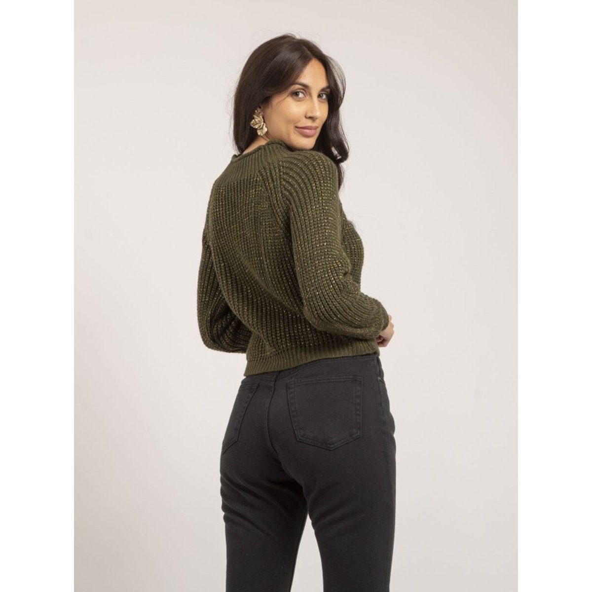 Pull Col Montant Fil textile Kampala kaki, DONA LISA