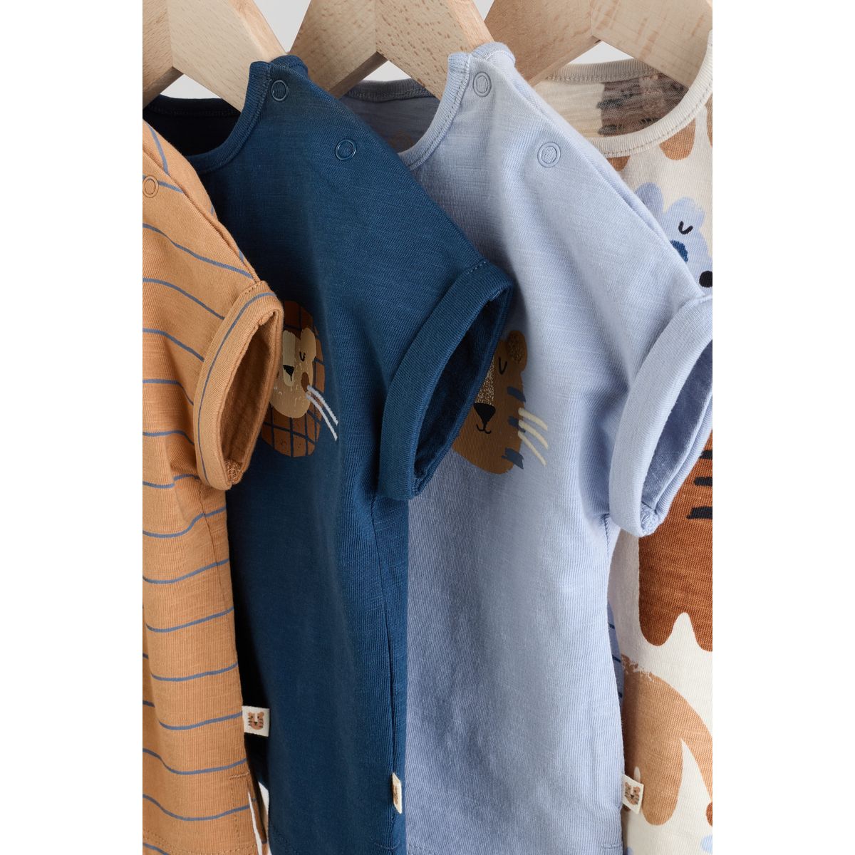T-shirt à manches courtes bébé, lot de 4 bleu/naturel, NEXT