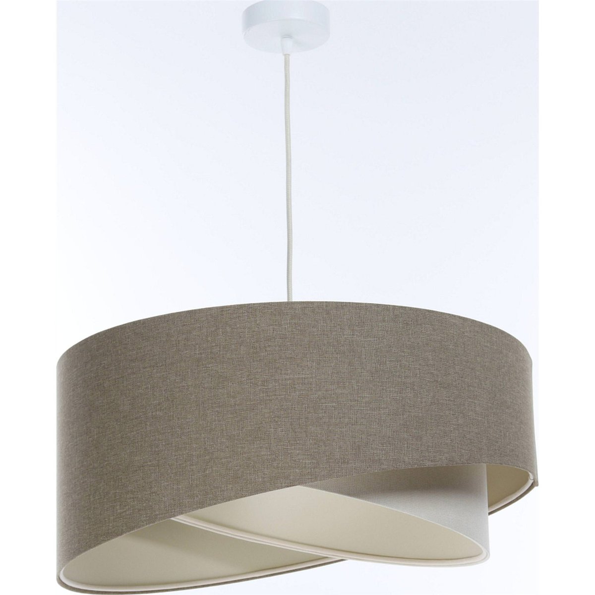 Suspension en lin rond style bohème Boho beige crème en lin naturel, BPS KONCEPT