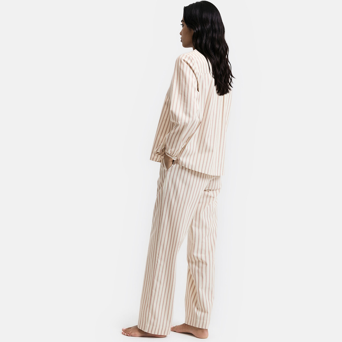 Pyjama 2 pièces en popeline de coton rayé rayé, LA REDOUTE COLLECTIONS