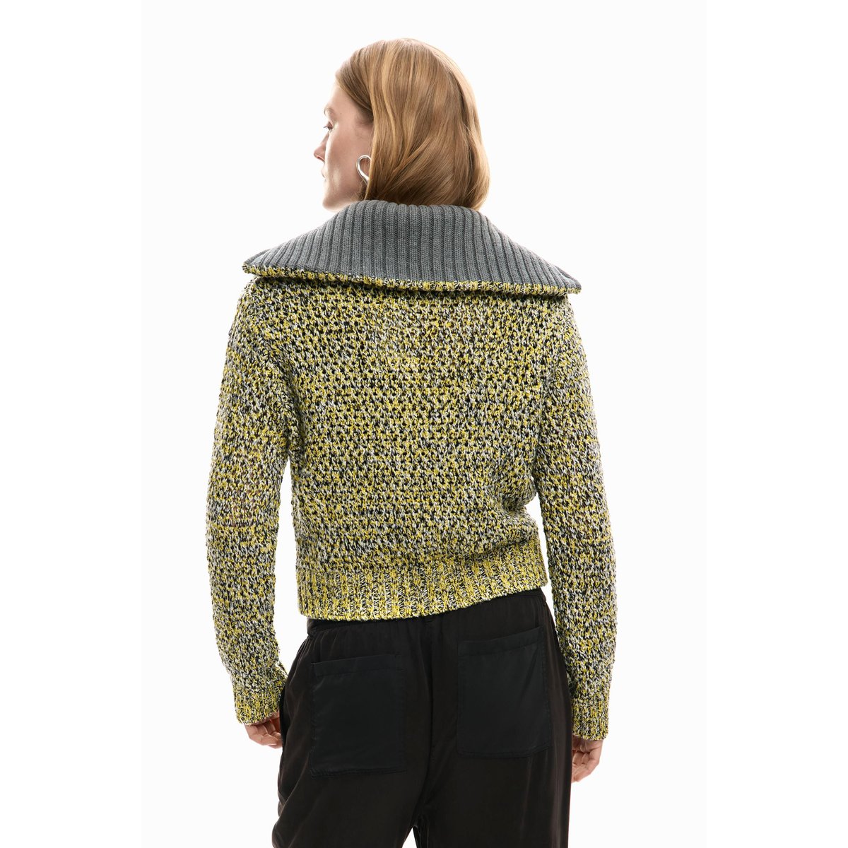 Veste en maille zippée gris, DESIGUAL
