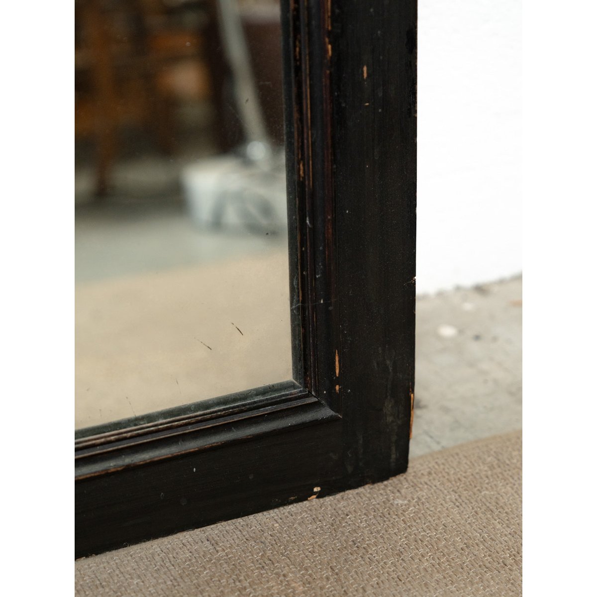 Grand miroir en bois ancien au fronton sculpté Georges N°1318 - Bon état noir, DEBONGOUT