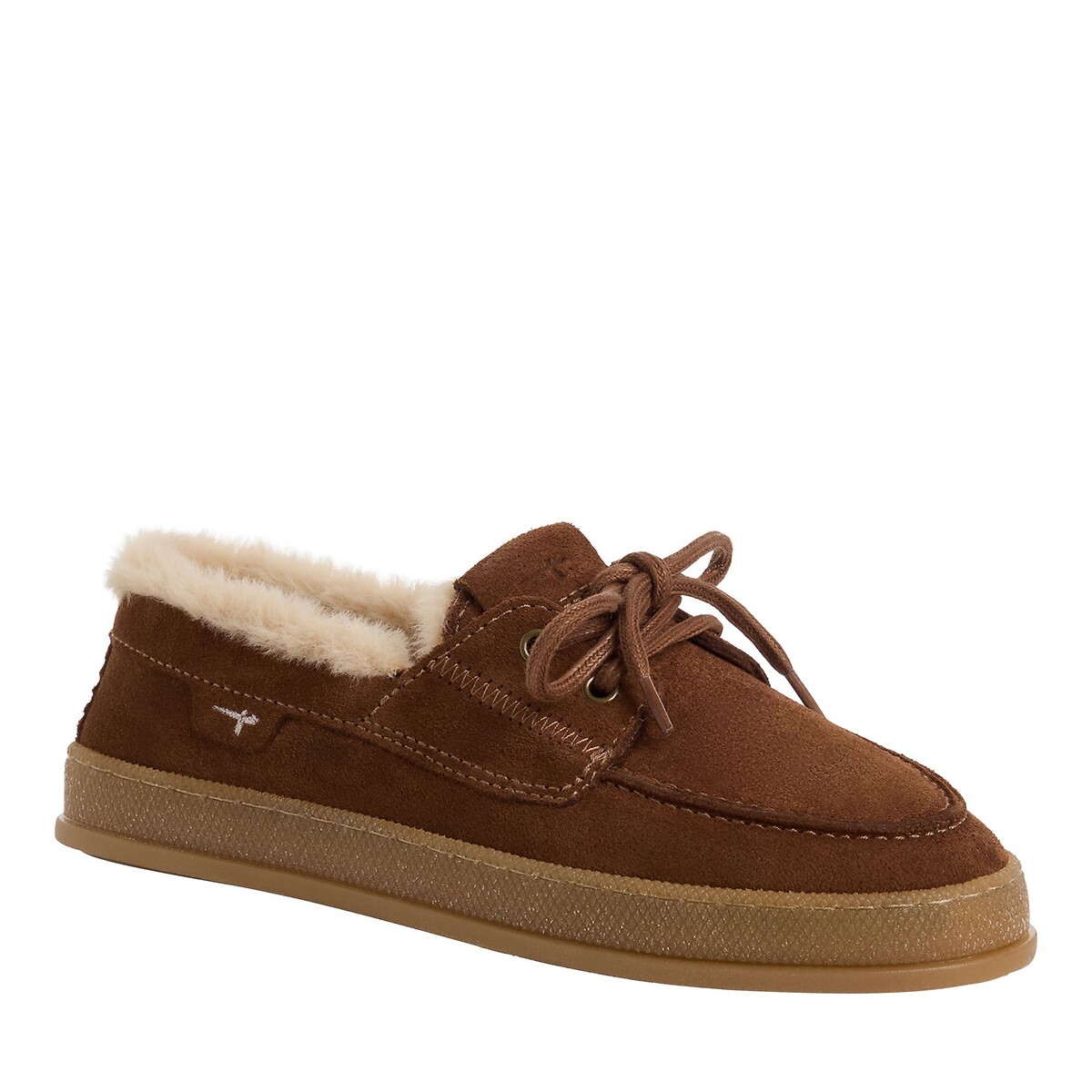 Scarpe da barca in pelle scamosciata con fodera cognac, TAMARIS