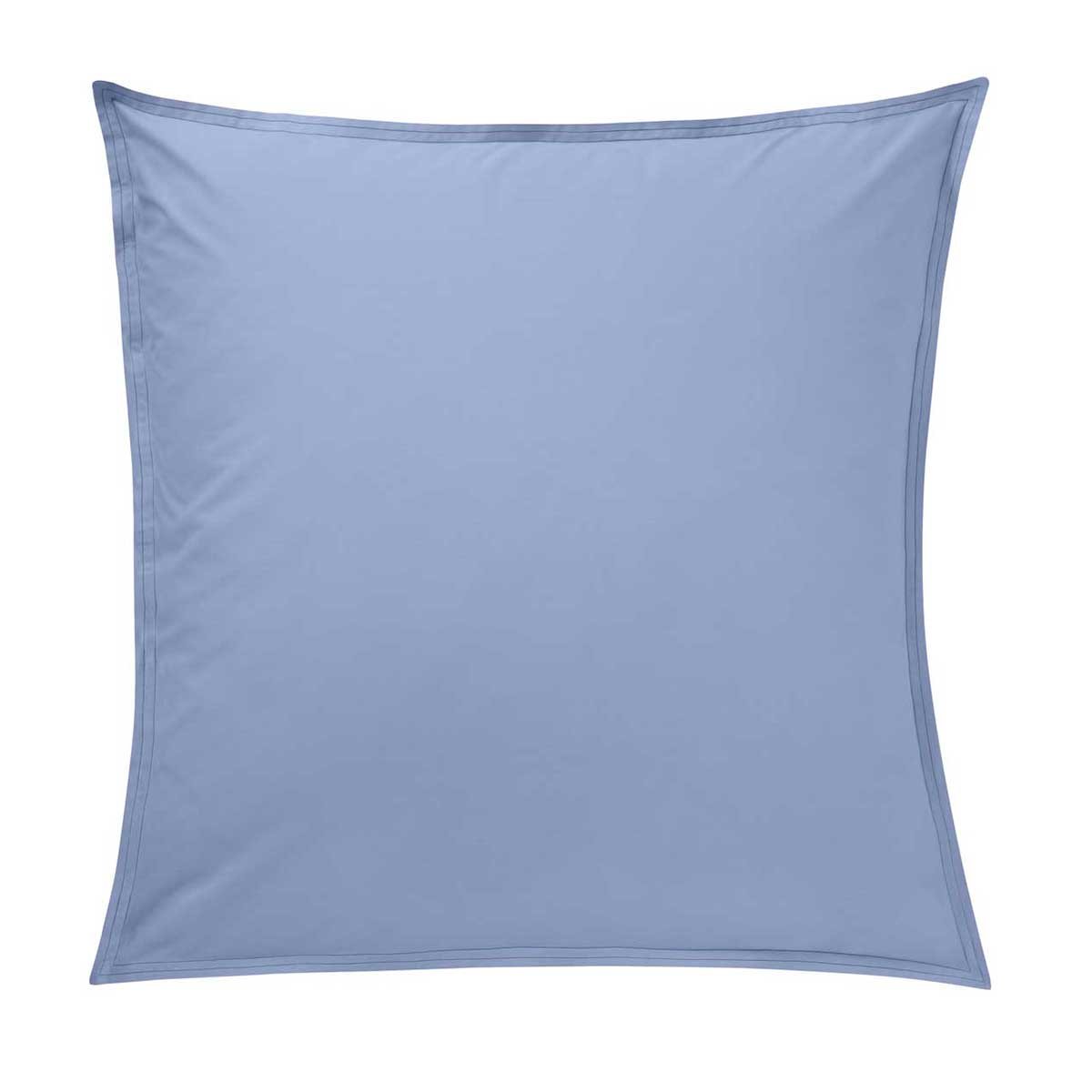 Taie d'oreiller bicolore en percale de coton, RENDEZ-VOUS OLYMPE bleu, ESSIX