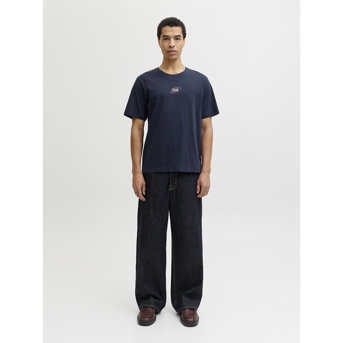 T-shirt manches courtes bleu marine, JACK & JONES