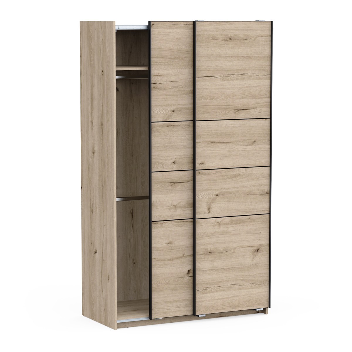 Armoire 2 portes coulissantes LINE chêne, CALICOSY