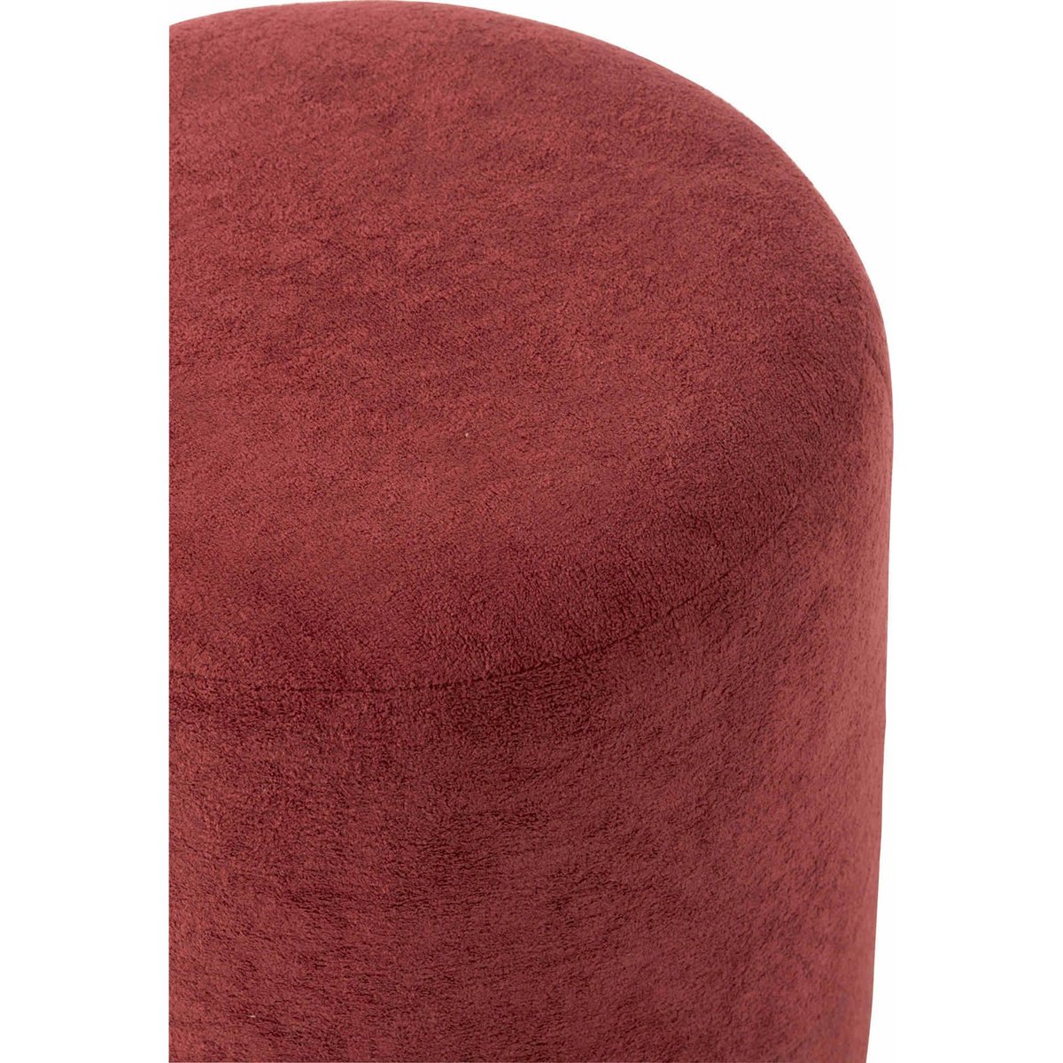 Pouf rond en tissu bordeaux, RECOLLECTION