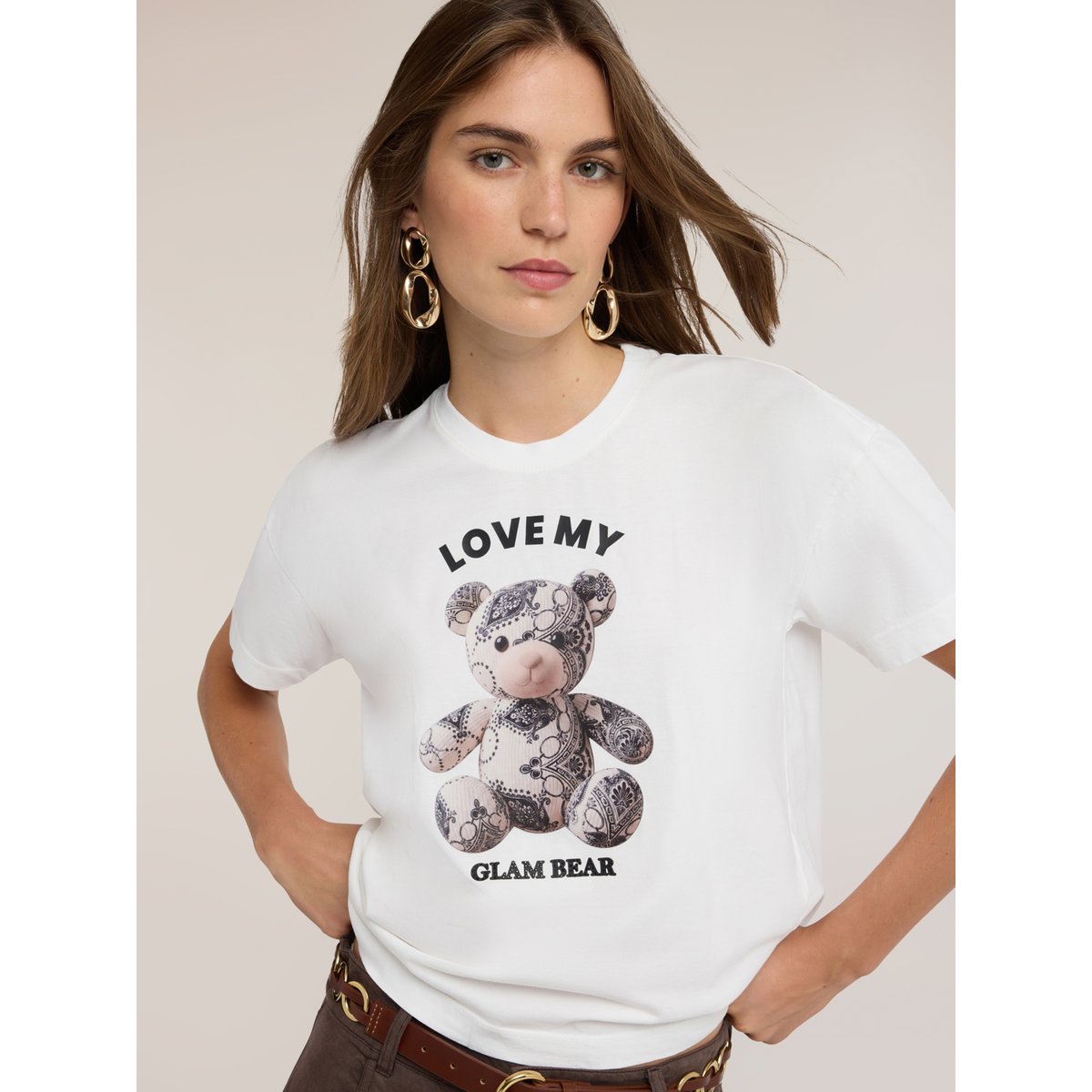 T-shirt imprimé blanc, MOTIVI