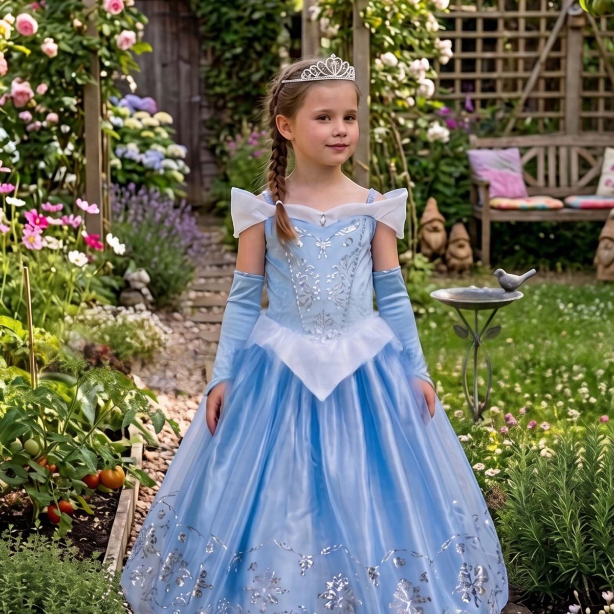 Déguisement enfant robe de princesse bleu, SEVIRA KIDS