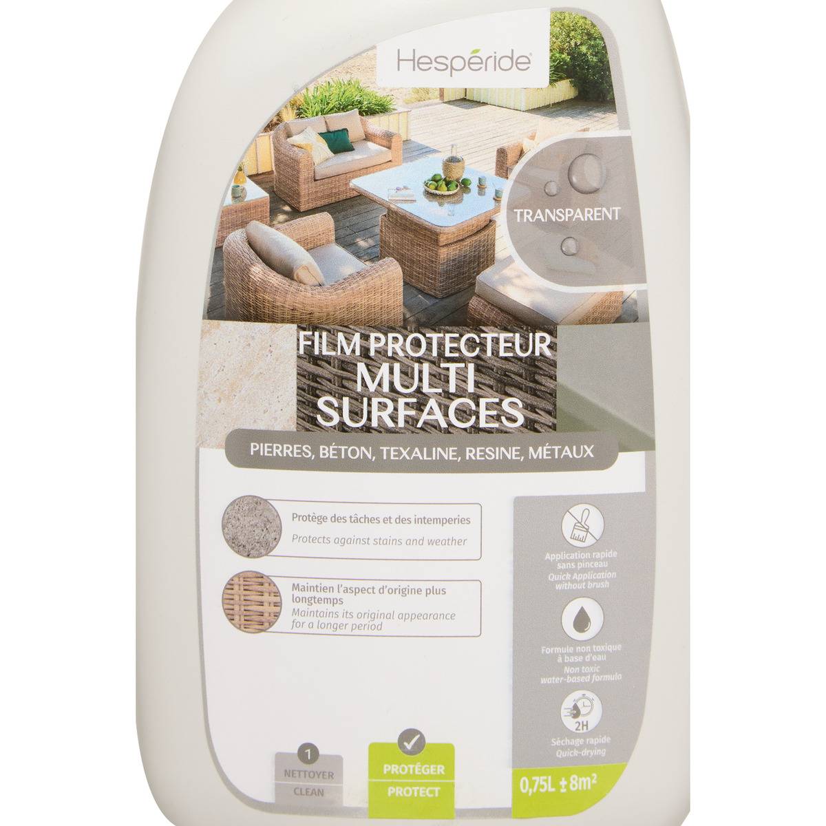 Spray protecteur multi-surface extérieur 75cl blanc, HESPERIDE