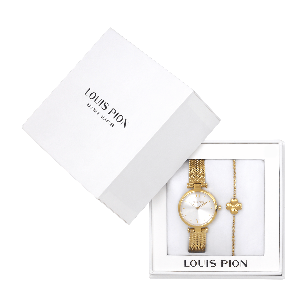 Montre Analogique FLORE doré blanc doré, LOUIS PION