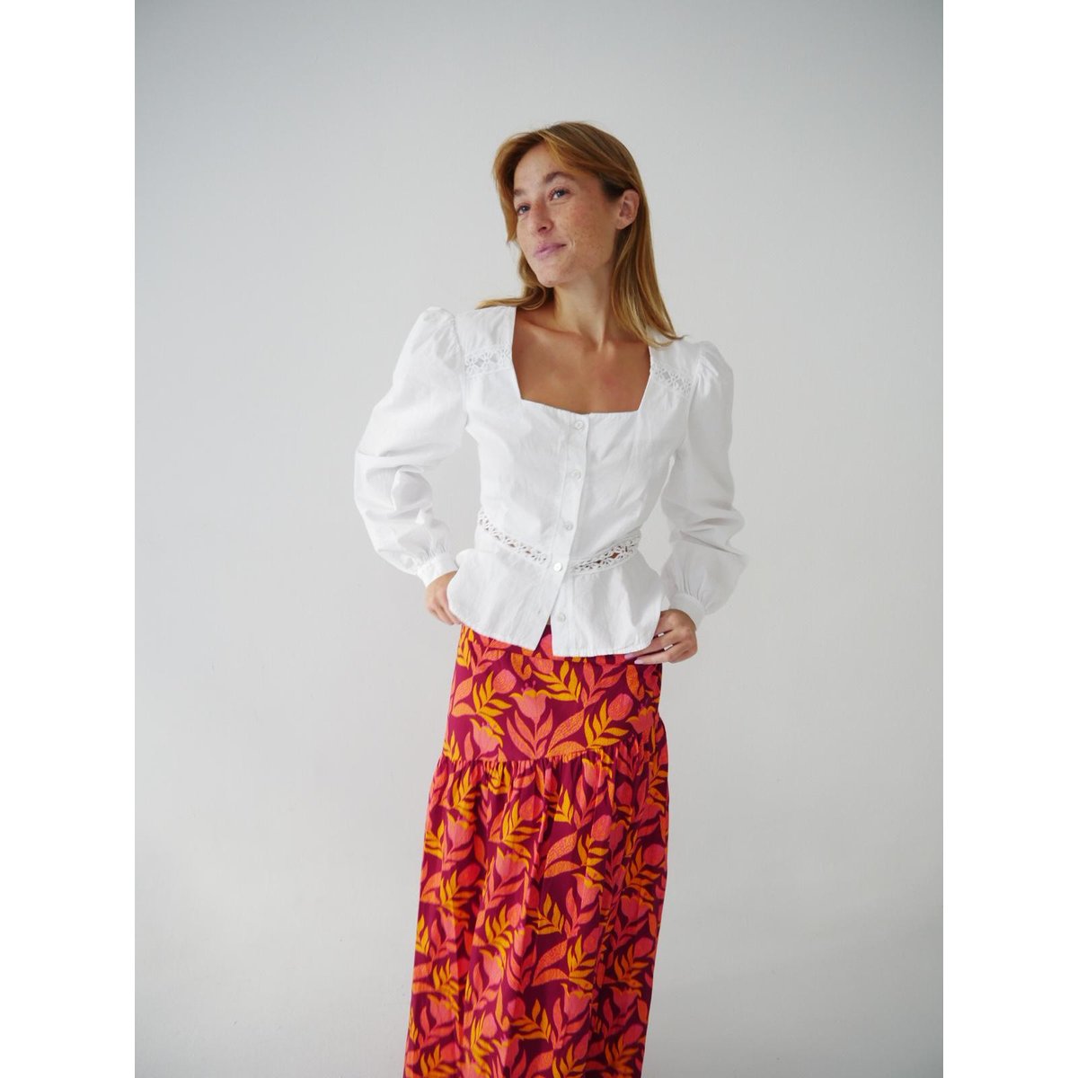 Blouse popeline dentelle ROMA blanc, MINDTRAVELER
