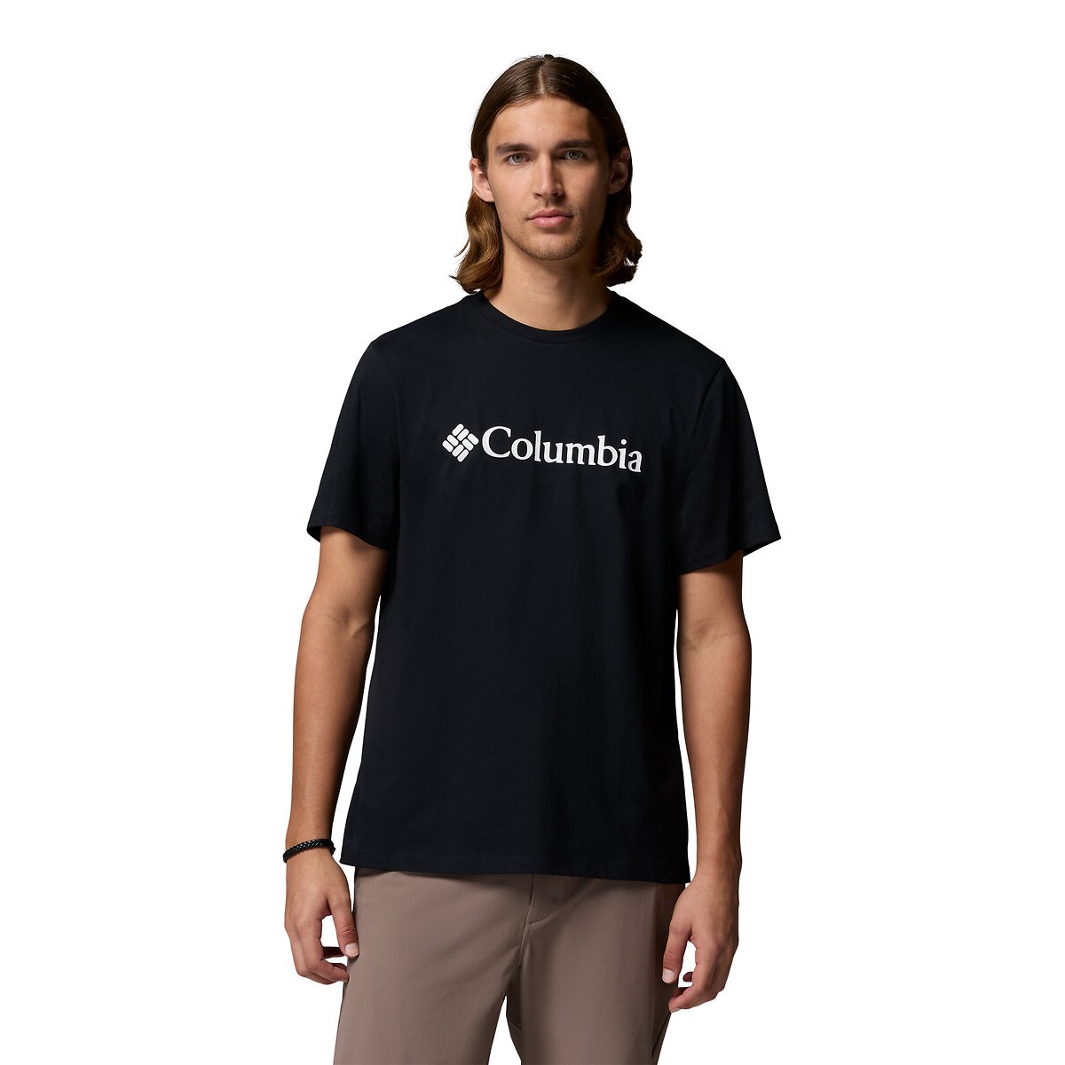 T-shirt manches courtes avec logo poitrine Essentiel noir, COLUMBIA